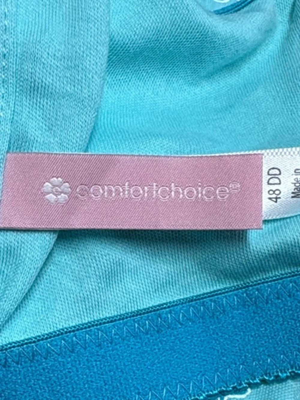 Comfort Choice Blue Floral Front Closure Bra, 48 DD - Picture 4 of 9